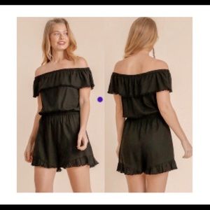 Umgee Linen Black Romper